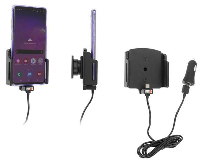 Uchwyt uniwersalny regulowany do OnePlus 12 bez futerału oraz w futerale lub etui o wymiarach: 75-89 mm (szer.), 2-10 mm (grubość) z wbudowanym kablem USB-C oraz ładowarką samochodową