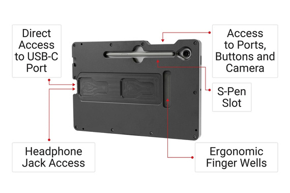 ModTek™ Hard Case Obudowa aktywna do Samsung Galaxy Tab S9 FE SM-X51x przetestowana na upadek z wysokości 1,8 m.