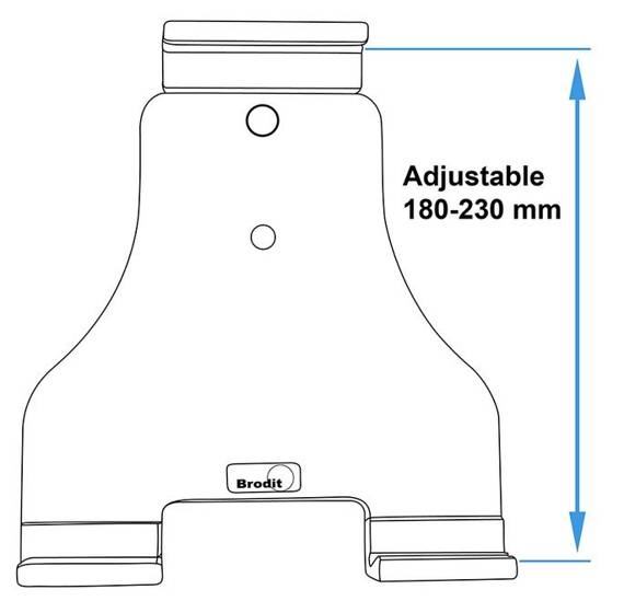 Uchwyt aktywny do tabletów Android w futerale o wymiarach: 180-230 mm (szer.), do 25 mm (grubość) 