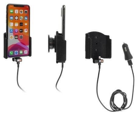 Uchwyt do Apple iPhone 11 Pro MAX z wbudowanym kablem USB oraz ładowarką samochodową