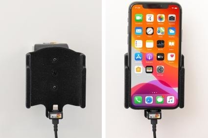 Uchwyt do Apple iPhone 11 Pro z wbudowanym kablem USB oraz ładowarką samochodową