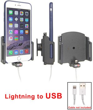 Uchwyt do Apple iPhone 6 Plus w cienkim futerale z możliwością wpięcia kabla lightning USB