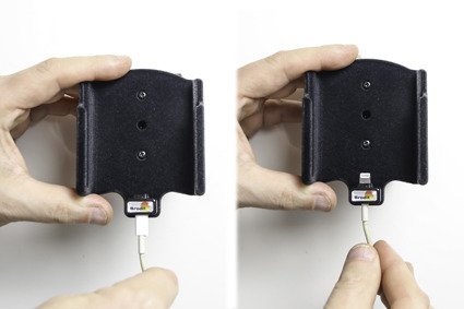 Uchwyt do Apple iPhone X z możliwością wpięcia kabla lightning USB