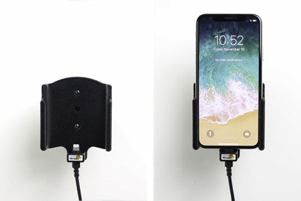 Uchwyt do Apple iPhone Xs z wbudowanym kablem USB oraz ładowarką samochodową