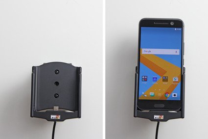 Uchwyt do HTC 10 z wbudowanym kablem USB oraz ładowarką samochodową