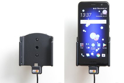 Uchwyt do HTC U11 z wbudowanym kablem USB oraz ładowarką samochodową