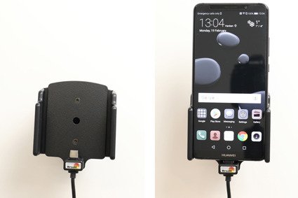 Uchwyt do Huawei Mate 10 Pro z wbudowanym kablem USB oraz ładowarką samochodową