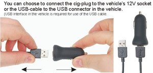 Uchwyt regulowany do Apple iPhone 11 Pro w futerale lub obudowie o wymiarach: 62-77 mm (szer.), 2-10 mm (grubość) z wbudowanym kablem USB oraz ładowarką samochodową