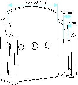 Uchwyt uniwersalny pasywny do iPhone 12 Pro Max bez futerału oraz w futerale lub etui o wymiarach: 75-89 mm (szer.), 6-10 mm (grubość)