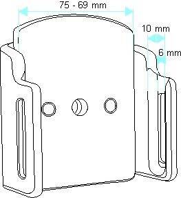 Uchwyt uniwersalny regulowany do Samsung Galaxy S24+ bez futerału oraz w futerale lub etui o wymiarach: 75-89 mm (szer.), 6-10 mm (grubość) 