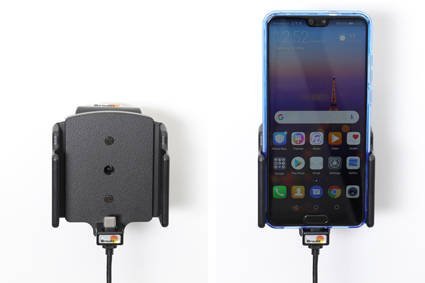 Uchwyt uniwersalny regulowany do Xiaomi Redmi Note 8 Pro bez futerału oraz w futerale lub etui o wymiarach: 75-89 mm (szer.), 2-10 mm (grubość) z wbudowanym kablem USB-C oraz ładowarką samochodową